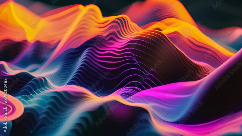 Poster abstract representation of a wave of light in motion, showcasing a fluid and dynamic energy flow, ex