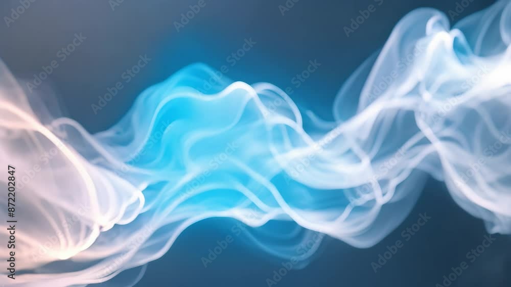 Poster abstract swirls of smoke against a dark backdrop, experiment with transparency and opacity to mimic 