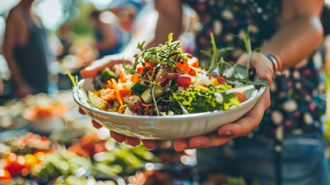A person savoring a delicious plantbased dish made from locally sourced ingredients at the EcoFriendly Food Festival.