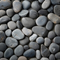 Zen Pattern: Smooth Grey Pebbles Creating an Abstract Formation, Reflecting Balance and Peace