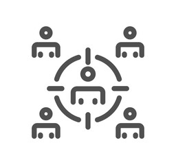 Target and goal related icon outline and linear vector.	
