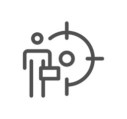 Target and goal related icon outline and linear vector.	

