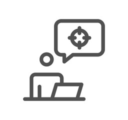 Target and goal related icon outline and linear vector.	

