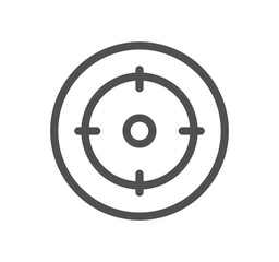 Target and goal related icon outline and linear vector.	
