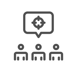 Target and goal related icon outline and linear vector.	
