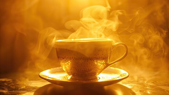 Golden elixir awakening senses. Generative AI