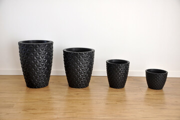 conjunto de vasos pretos 