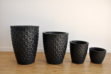 conjunto de vasos pretos 