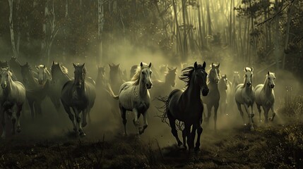 Horses on fertile ground.. Generative AI