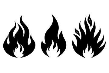 fire and flames icons vector illustration 