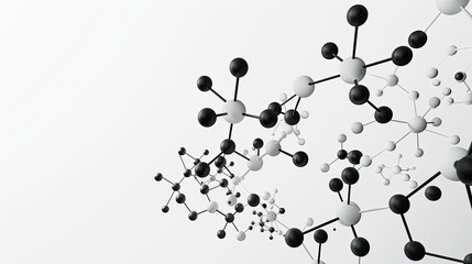 Minimalist Molecular Model with Geometric Shapes and Clean Scientific Visualization
