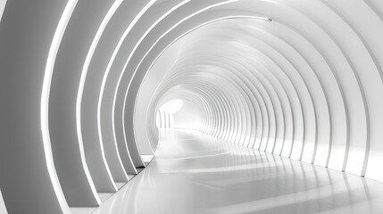 Monochrome Minimalist Tunnel of Light and Shadow