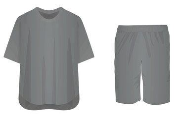 T shirt and shorts. vector illustration