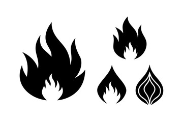 fire and flames icons vector illustration