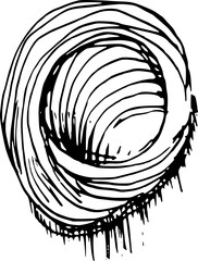 Drawing of pastry products, desserts. Food menu design template. Hand drawn sketch vector illustration. Apple cake
