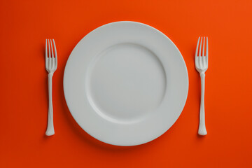A chilling Halloween table setting with skeletal hands, isolated on a gradient background 