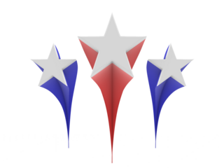 3D stars Icon  on transparent background PNG,