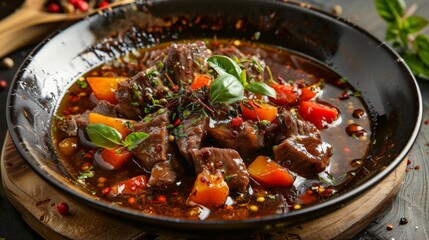 French cuisine. The cheeks of a calf, languishing in demiglas.