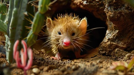 Mole eating earthworm. Generative AI