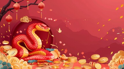 2025 Chinese New Year, year of the Snake. Chinese zodiac