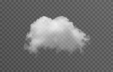 Vector cloud png. Realistic cloud, smoke or fog on an isolated transparent background.