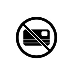 no debit card concept line icon. Simple element illustration. no debit card concept outline symbol design.