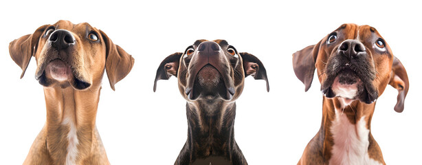 Set of 3 Dogs Isolated on a Transparent Background
