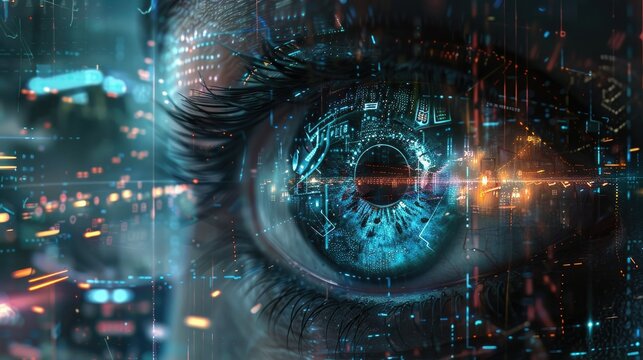 Cutting Edge AI Powered Eye with Futuristic Digital Insights and Analytics