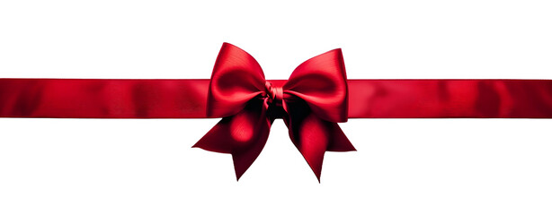 Red Ribbon Bow Tie Isolated on a Transparent Background