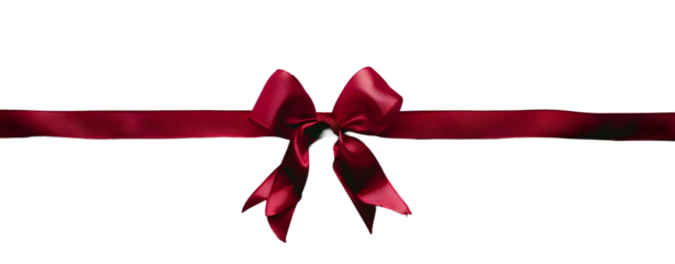 Red Ribbon Bow Tie Isolated on a Transparent Background