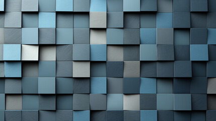 3D Blue Squares Pattern with Depth