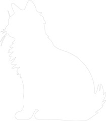 Fototapeta premium Kurilian Bobtail Cat outline