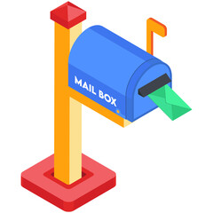 Mailbox with an Envelope partially inserted 