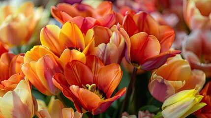 Fototapeta premium Vibrant bouquet springtime joy. Generative AI