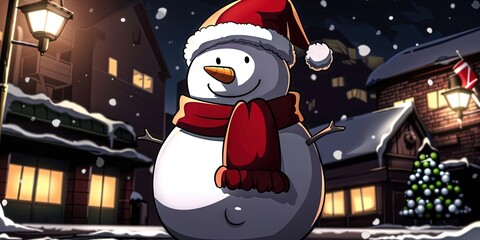 cute and cartoony snowman