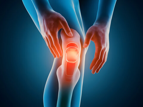 Rodilla con dolor en las articulaciones o pr&oacute;tesis