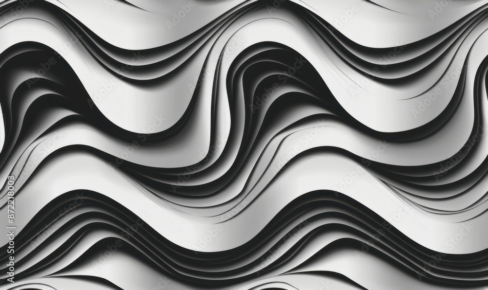Poster seamless illustration pattern of overlapping curved lines