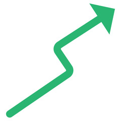 Straight green arrow - Long green arrow indication sign isolated on a transparent background - Vector illustration