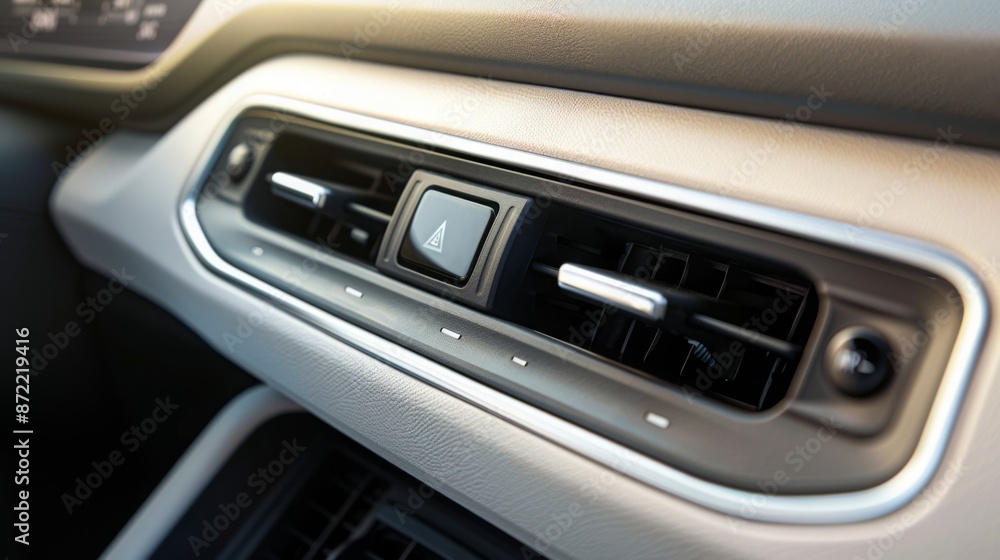 Aufkleber a close-up shot of the air vent and hazard button inside a car. the vent is open and the hazard butt