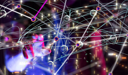 Business intelligence analyst dashboard on virtual - 3d