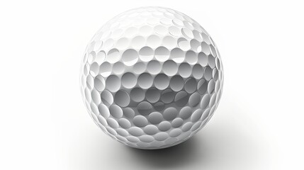 A close-up view of a textured golf ball, emphasizing its dimpled surface in a minimalist style.