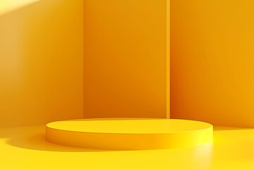 Yellow podium yellow background 3d yellow background yellow mustard background yellow
