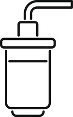 Simple icon of a water filter housing with an inlet and outlet pipe