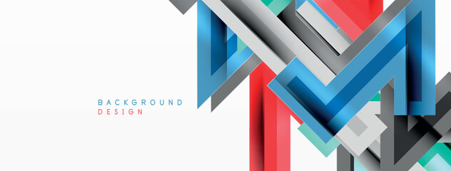 Line zig zag dynamic geometric abstract background. Colorful lines with shadow and light effects, various routes concept. Vector Illustration For Wallpaper, Banner, Background, Card