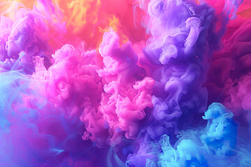 Obraz premium A colorful smokey background with a rainbow of colors, generative ai image.