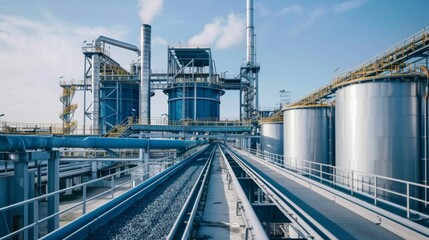Fototapeta premium Industrial Complex: A Glimpse of Modern Manufacturing