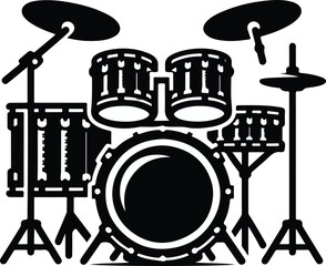 High-Quality Drum Set Vector and Illustration Art: Perfect Clipart and Graphics for Musicians and Designers