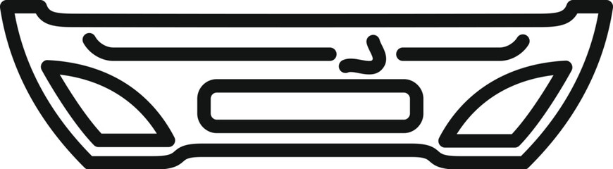 Simple line icon representing a car bumper, essential for absorbing impact and minimizing damage in collisions