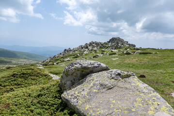 Summer Mountain Landscape with Cloudy Sky  . Vitosha Mountain ,Bulgaria .Black peak 