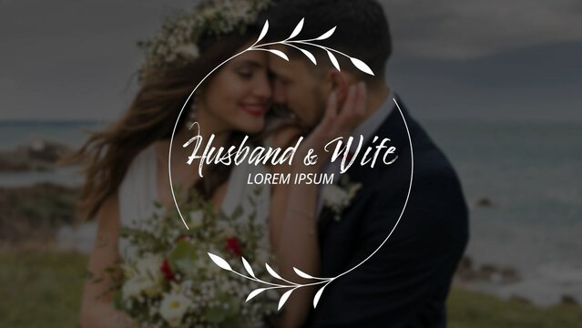 Circle Shaped Beautiful Wedding Title with Flowers